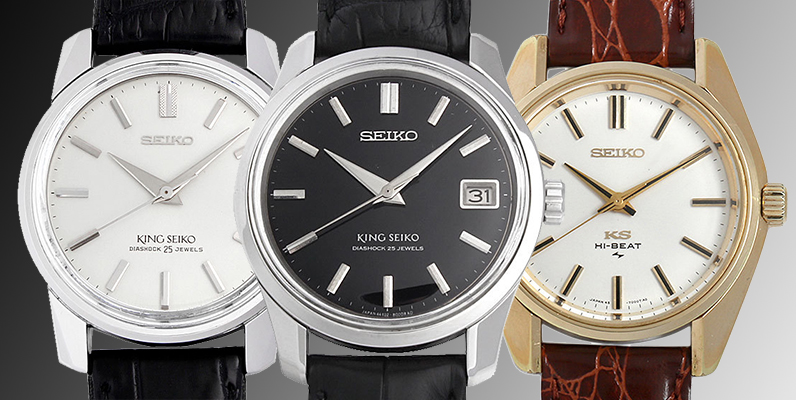 【SEIKO】セイコー キングセイコー 4502-7001 ステンレススチール×金メッキ×レザー 黒 手巻き レディース シルバー文字盤 腕時計