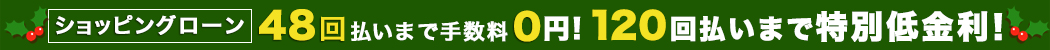 ショッピングローン最大48回払いまで無金利！