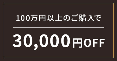 上限枚数30枚 100万円以上のご購入で30,000円OFF